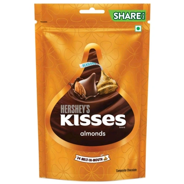 Hersheys Kisses Almond Chocolate 100.8g  (24 Pcs)