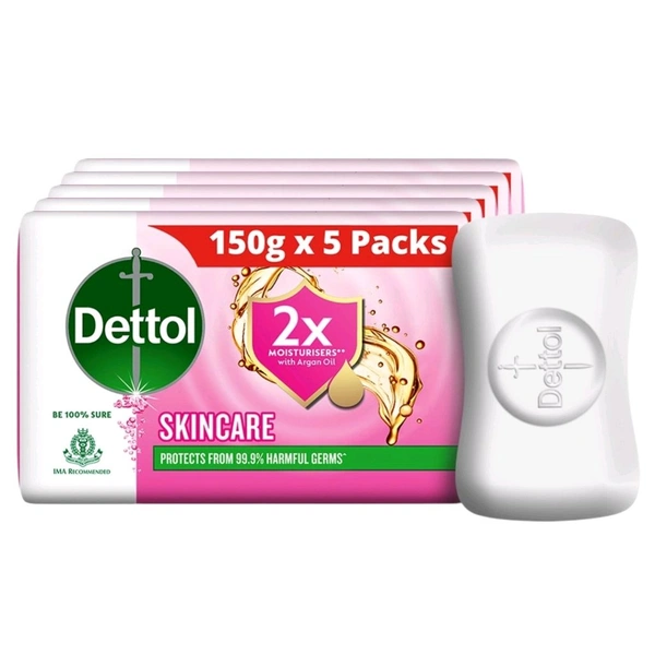 Dettol Skincare Moisturzing Beauty Bathing Soap Bar 150g (4+1=5 Pcs)