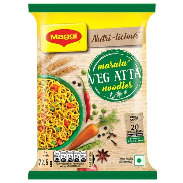 Maggi Nutri-licious Masala Instant Veg Atta Noodles 72.5g