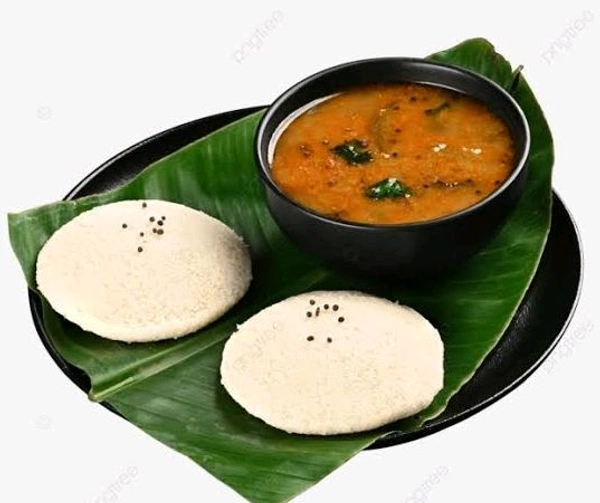 Idli Samber  (2 Pcs Idli + Samber + Chutney)