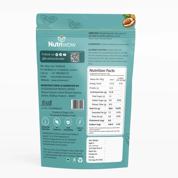 Nutriwow Premium Green Raisins 500g & Roasted & Salted Almonds 200g | Kishmish and Badam | - 700g