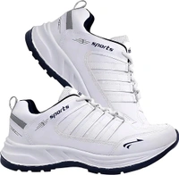 BRUTON Men's Sports Running Walking Shoes. - White, IND-7