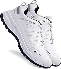 BRUTON Men's Sports Running Walking Shoes. - White, IND-10