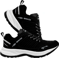 BRUTON Men's Sports Running Walking Shoes. - Black, IND-8