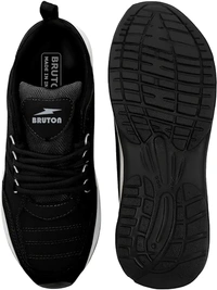 BRUTON Men's Sports Running Walking Shoes. - Black, IND-9