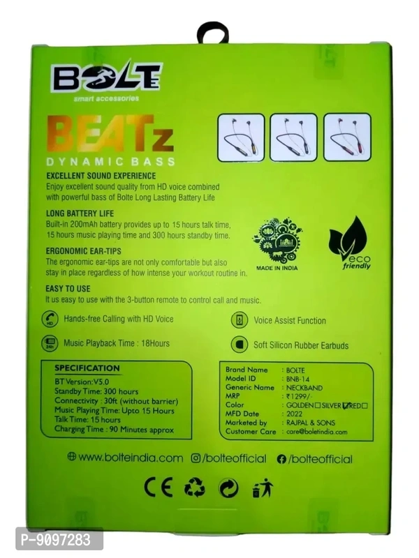 Bolt Comfort Wireless Bluetooth Earphones ( Easy Returns) - Black