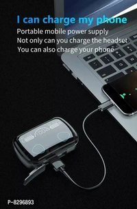 Earbuds In Black Colour With Power Bank System  - Black