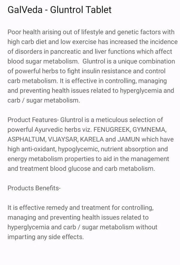 Galway Glucontrol Tablet