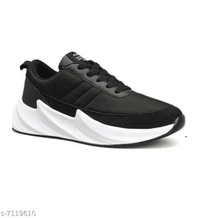 Black Solid Sneakers For Men - Black, IND-10
