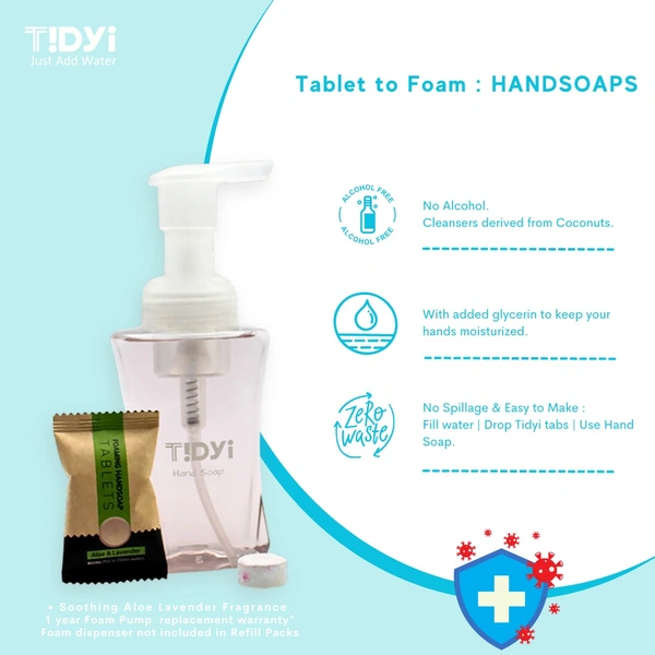 Tidyi Foaming Hand Soap Refills Multi Pack (Scent - Aloe Lavender & Vanilla Coconut) - 6 Refills, Aloe Lavender, 1500 ml / 1.5 ltr