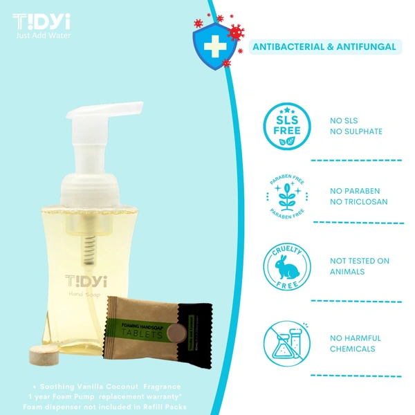 Tidyi Foaming Hand Soap Refills Multi Pack (Scent - Aloe Lavender & Vanilla Coconut) - 6 Refills, Aloe Lavender, 1500 ml / 1.5 ltr