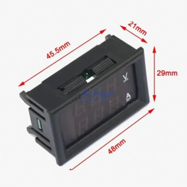 Digital Voltmeter (0-100V) and Ammeter (10A) Dual LED Voltage Current Measurement Module