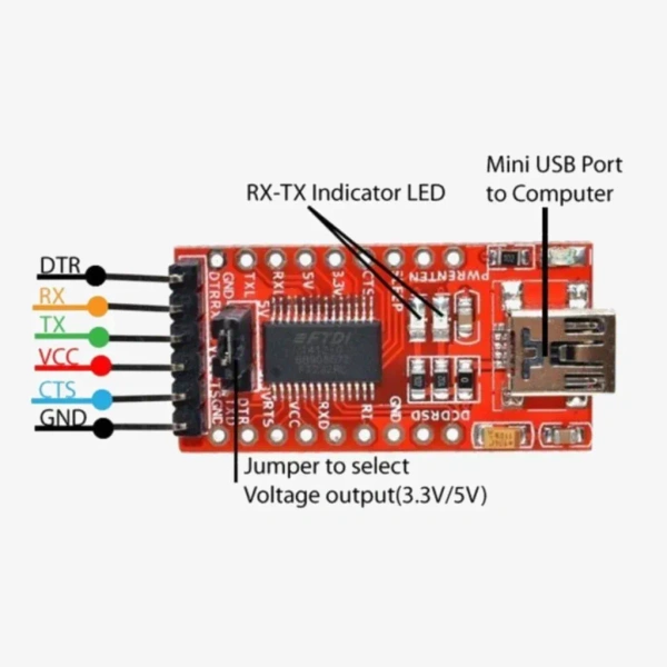 FT232RL USB to TTL Serial Adapter Module – FTDI USB to TTL Converter