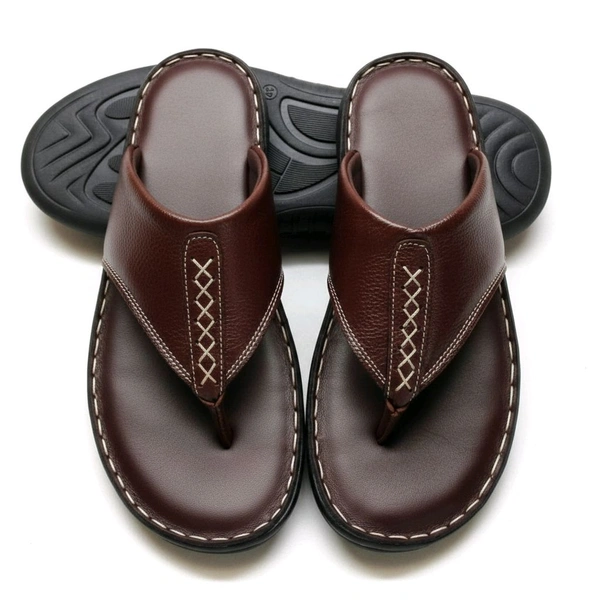 AmburLeather.in Ambur Leather Cholan Walk Sandals - 10, Brown