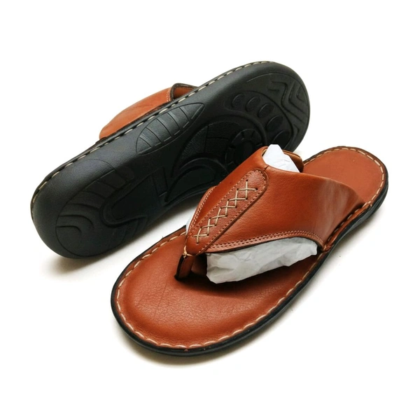 AmburLeather.in Ambur Leather Cholan Walk Sandals - 7, Tan