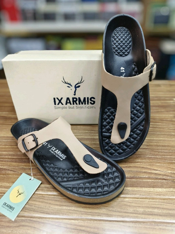 IX Armis Pure Leather Ladies Sandals Y Style - 10, Buttermilk