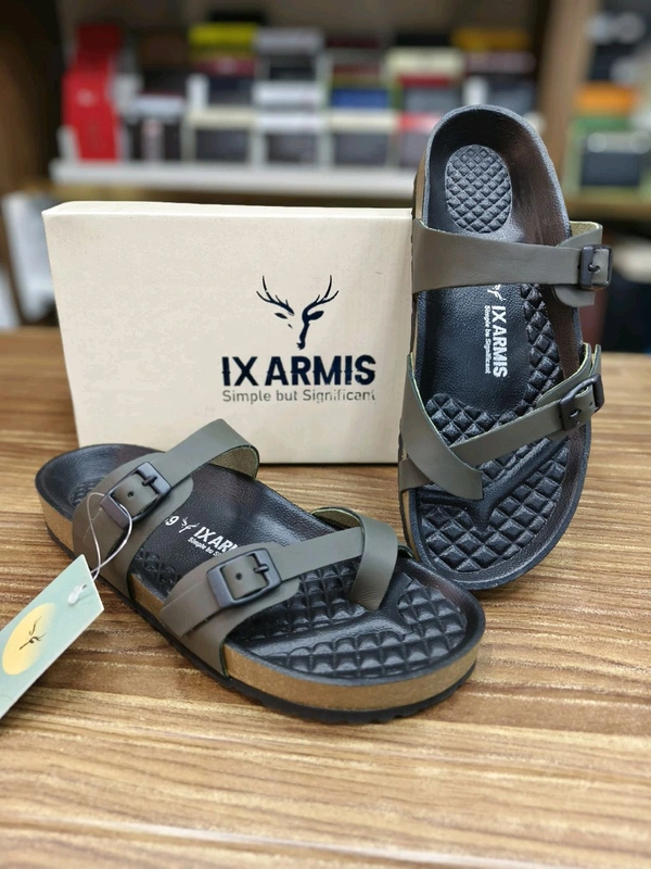 IX Armis Pure Leather Ladies Sandals X Style - 10, Forest Green