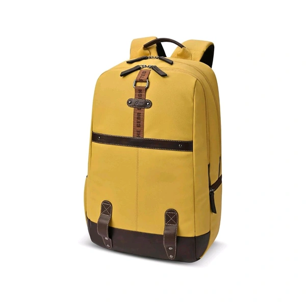 Casual Vegan Leather Laptop Backpack For Men/Women(Yellow-Brown)