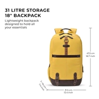 Casual Vegan Leather Laptop Backpack For Men/Women(Yellow-Brown)