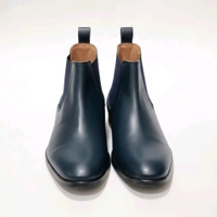 Genuine Leather Chelsea Boots, Premium Blue - 8