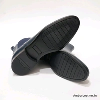 Genuine Leather Chelsea Boots, Premium Blue - 8