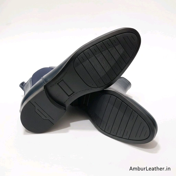 Genuine Leather Chelsea Boots, Premium Blue - 9