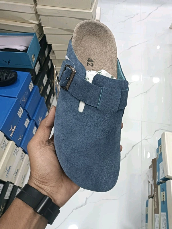 IX Armis Royal King Suede Leather Sandals - 9, Navy Blue