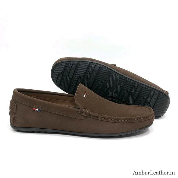 Tommy Hilfiger Royale Drive Premium Suede Leather Loafers, Choco Brown - 8