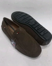 Tommy Hilfiger Royale Drive Premium Suede Leather Loafers, Choco Brown - 11