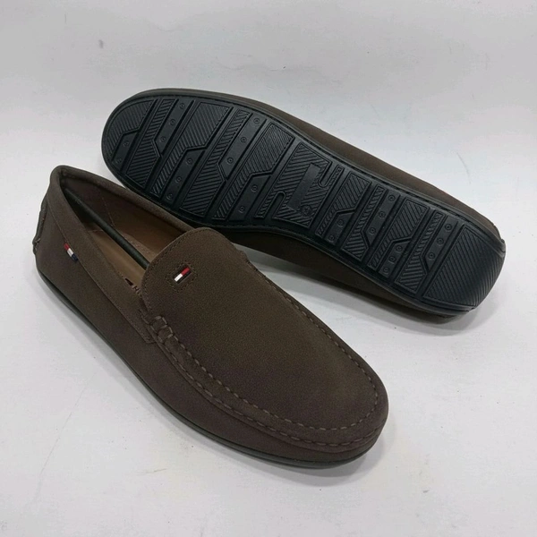 Tommy Hilfiger Royale Drive Premium Suede Leather Loafers, Choco Brown - 11