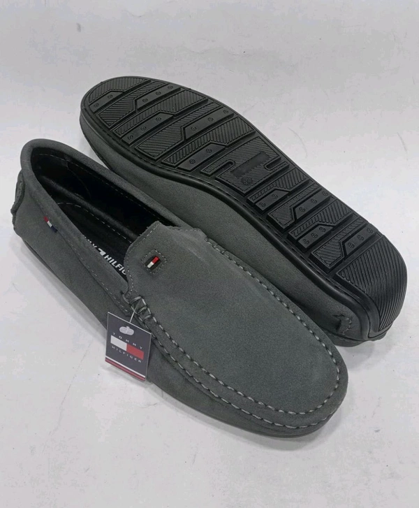Tommy Hilfiger Royale Drive Premium Suede Leather Loafers, Cement Grey - 6