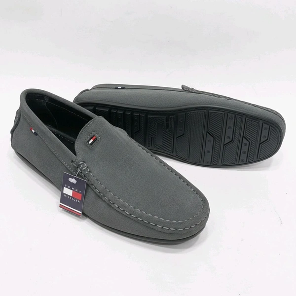 Tommy Hilfiger Royale Drive Premium Suede Leather Loafers, Cement Grey - 6