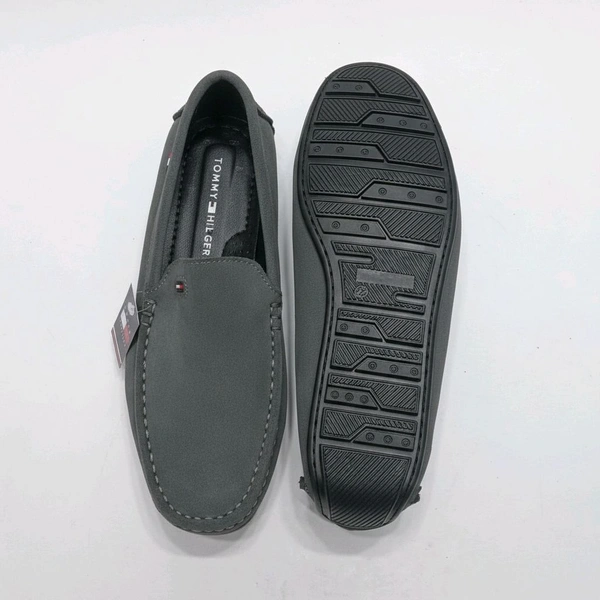 Tommy Hilfiger Royale Drive Premium Suede Leather Loafers, Cement Grey - 6