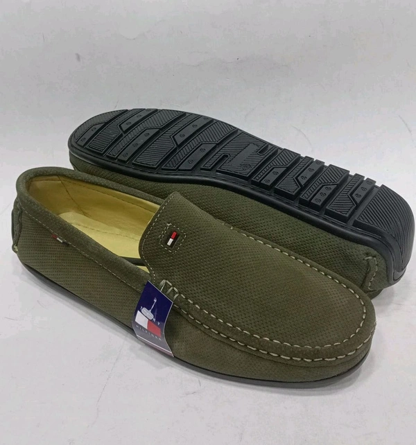 Tommy Hilfiger Royale Drive Premium Suede Leather Loafers, Dotted Green - 8