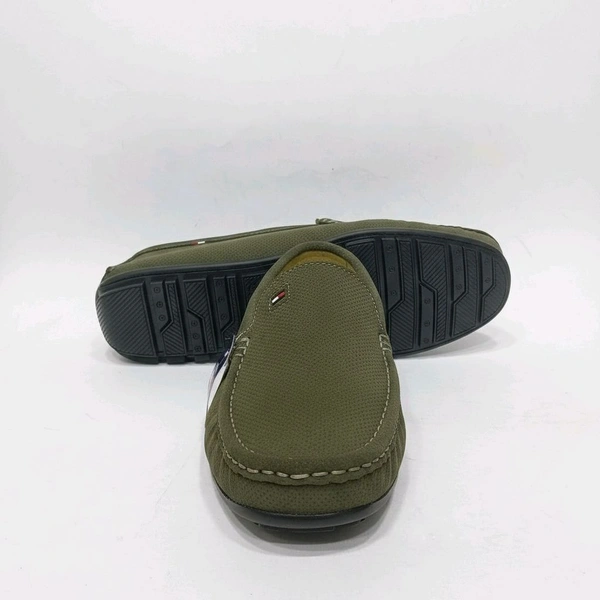 Tommy Hilfiger Royale Drive Premium Suede Leather Loafers, Dotted Green - 9