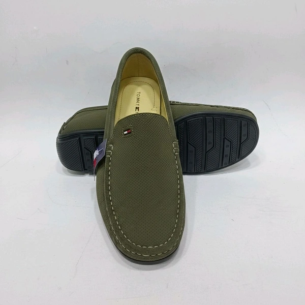 Tommy Hilfiger Royale Drive Premium Suede Leather Loafers, Dotted Green - 9