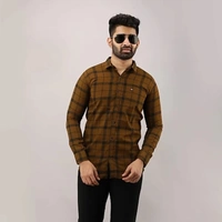 Men Slim Fit Checkered Casual Shirt - XL
