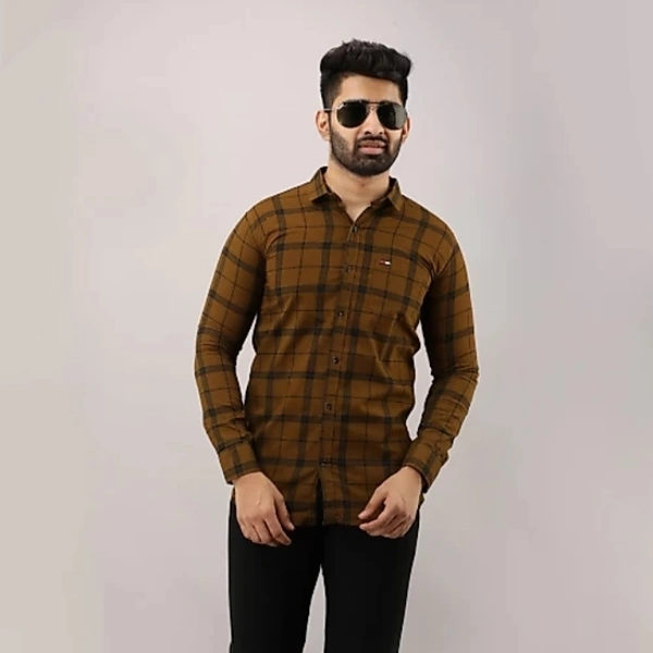Men Slim Fit Checkered Casual Shirt - XL