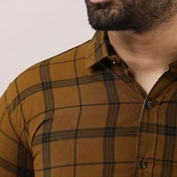 Men Slim Fit Checkered Casual Shirt - XL