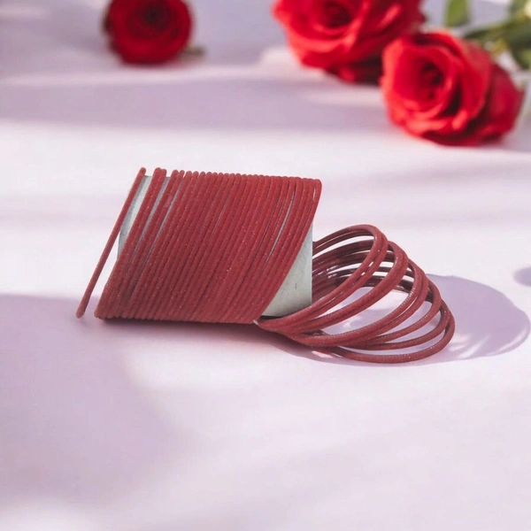 Non-Precious Metal Base Metal with Velvet worked Glossy Finished Bangle Set For Women and Girls