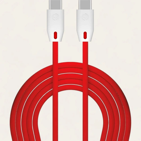 DC 121 USB C to C Data Cable, 1.2 m, Compatible With All Type-C Products (Red & White) | C Type Data Cable