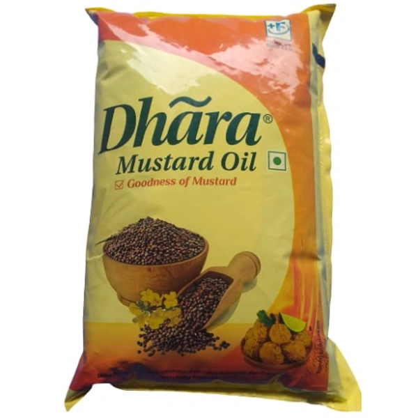 Dhara Mustard Oil 1 L × 12 Pouch