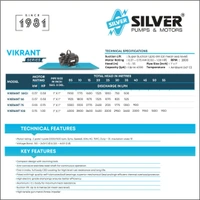 Silver Vikrant 50 Self Primming Water Pump Centrifugal Water Pump - 0.5Hp, Multicolour