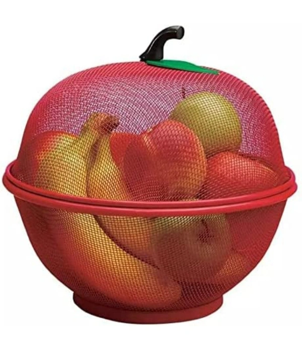 House Apple Shape Net Fruits Basket for Kitchen - Red