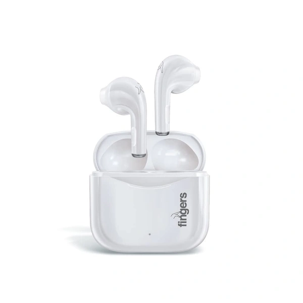 FINGERS Go-Tango True Wireless Earbuds [18 Hours Playback | Built-in Mic with SNC™ (Surround Noise Cancellation) - White