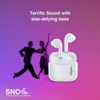 FINGERS Go-Tango True Wireless Earbuds [18 Hours Playback | Built-in Mic with SNC™ (Surround Noise Cancellation) - White