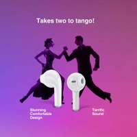 FINGERS Go-Tango True Wireless Earbuds [18 Hours Playback | Built-in Mic with SNC™ (Surround Noise Cancellation) - White