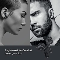 FINGERS Blackbeats Wireless in Ear Earbuds with ‎Built-in Mic (Piano Black) - Black