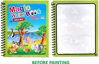 Reusable Magic Water Quick Dry Book Water Coloring Book Doodle with Magic Pen for Painting Children's Cartoon Images (Pack of 1, Random Designs) - NO Colors Required
