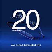 FINGERS FC-Royale Bluetooth Wireless Neckband in Ear Earphones with Built in Mic (Royal Blue)